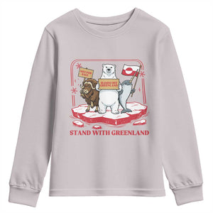 Hands Off Greenland Youth Sweatshirt Support Greenlander Gift TS12 Ice Gray Print Your Wear
