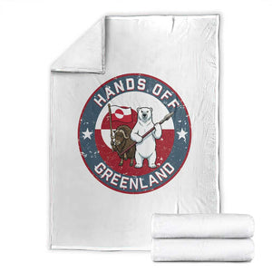 Hands Off Greenland Throw Blanket Anti Authoritarian Political Gag Gift TS12 White Print Your Wear