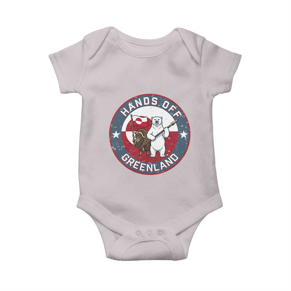 Hands Off Greenland Baby Onesie Anti Authoritarian Political Gag Gift TS12 Ice Gray Print Your Wear