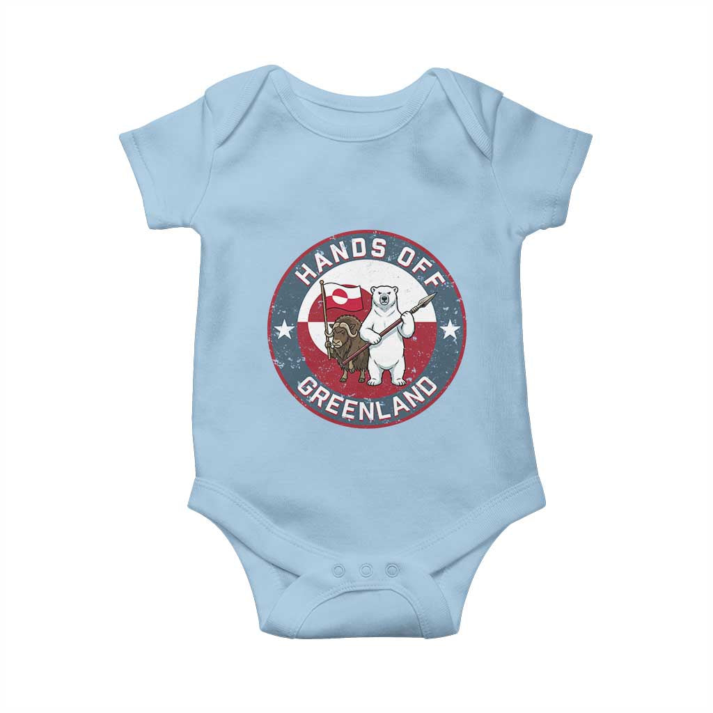 Hands Off Greenland Baby Onesie Anti Authoritarian Political Gag Gift TS12 Light Blue Print Your Wear