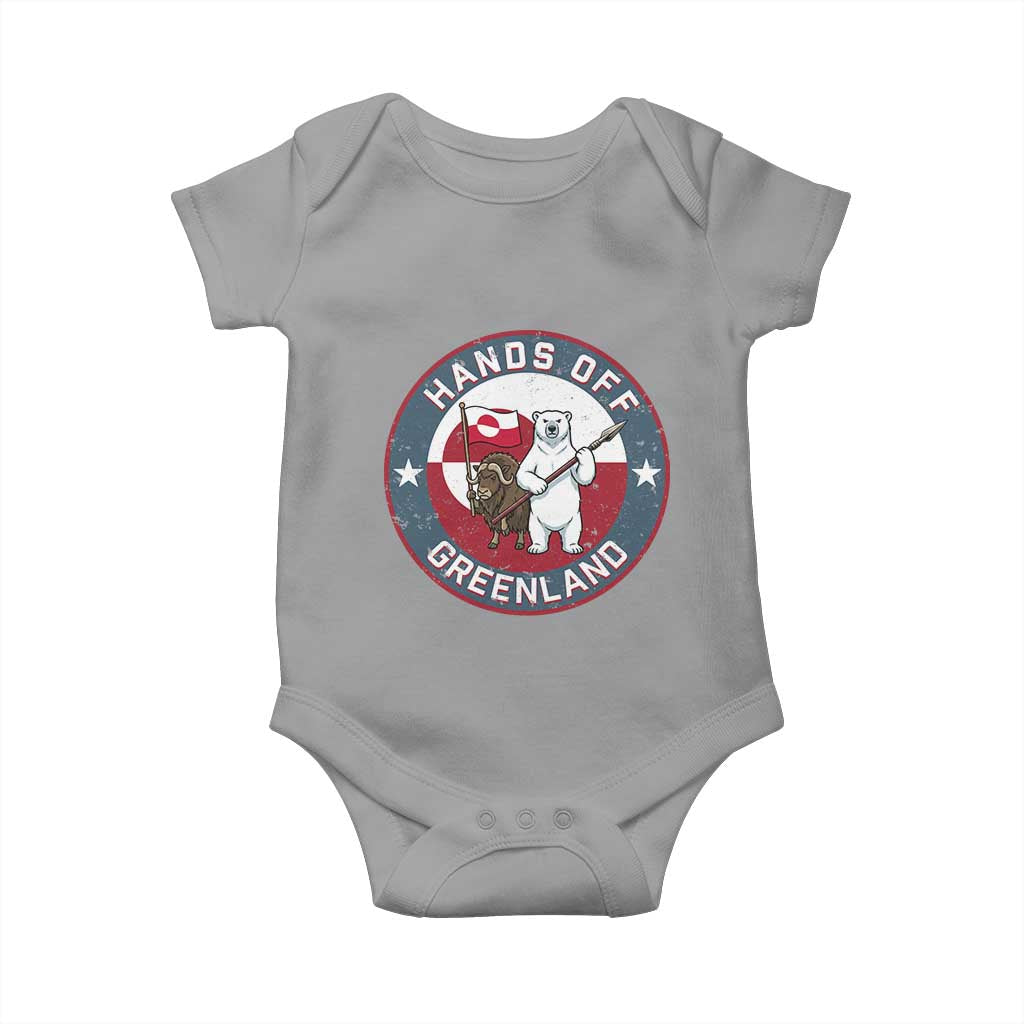 Hands Off Greenland Baby Onesie Anti Authoritarian Political Gag Gift TS12 Sport Gray Print Your Wear