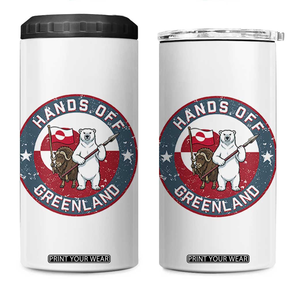Hands Off Greenland 4 in 1 Can Cooler Tumbler Anti Authoritarian Political Gag Gift TS12 One Size: 16 oz White Print Your Wear
