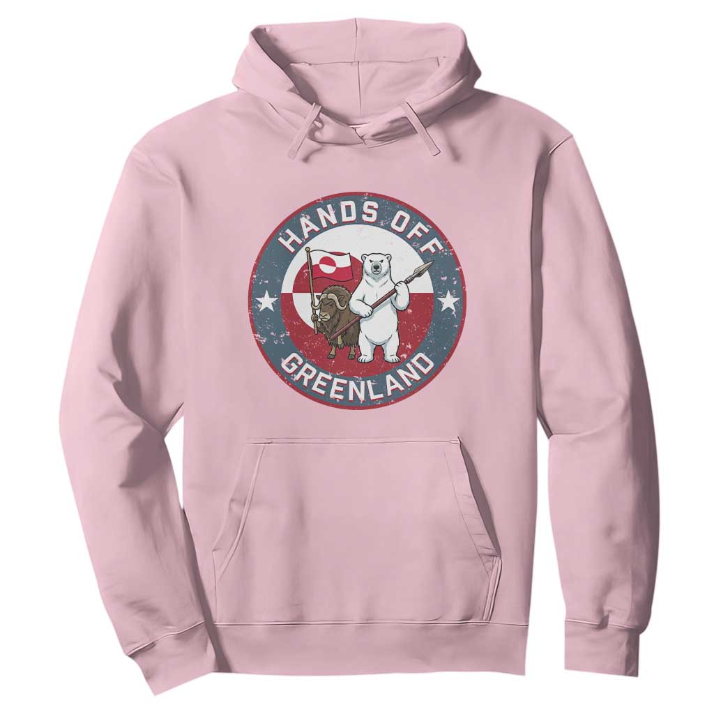 Hands Off Greenland Hoodie Anti Authoritarian Political Gag Gift TS12 Light Pink Print Your Wear
