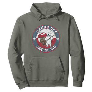Hands Off Greenland Hoodie Anti Authoritarian Political Gag Gift TS12 Military Green Print Your Wear