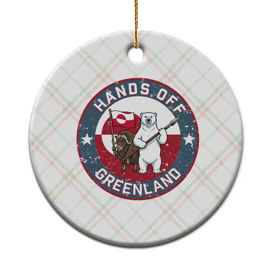 Hands Off Greenland Ceramic Ornament Anti Authoritarian Political Gag Gift TS12 1pc Christmas Plaid Print Your Wear
