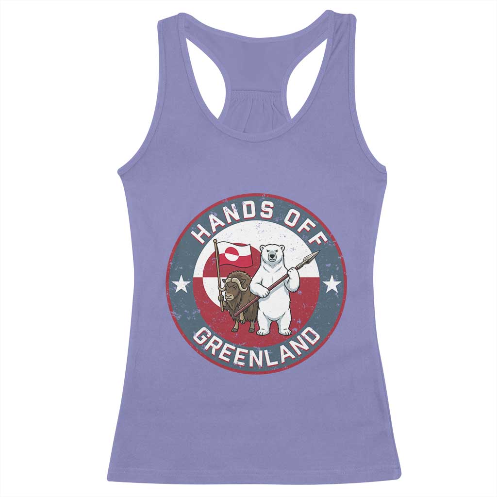 Hands Off Greenland Racerback Tank Top Anti Authoritarian Political Gag Gift TS12 Violet Print Your Wear