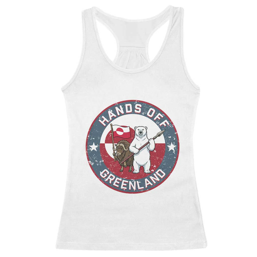 Hands Off Greenland Racerback Tank Top Anti Authoritarian Political Gag Gift TS12 White Print Your Wear