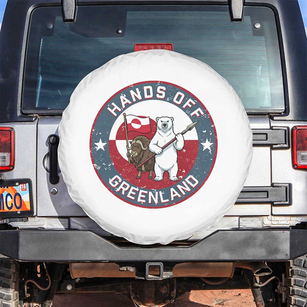 Hands Off Greenland Spare Tire Cover Anti Authoritarian Political Gag Gift TS12 No hole White Print Your Wear