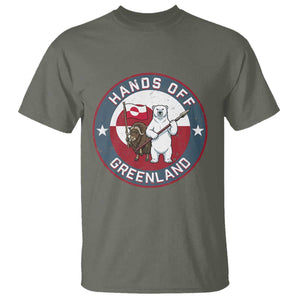 Hands Off Greenland T Shirt Anti Authoritarian Political Gag Gift TS12 Military Green Print Your Wear