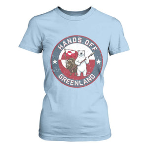 Hands Off Greenland T Shirt For Women Anti Authoritarian Political Gag Gift TS12 Light Blue Print Your Wear