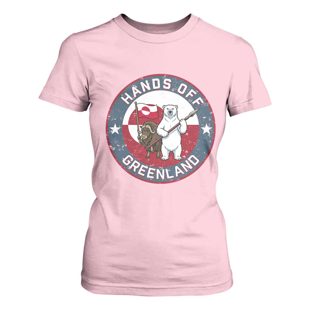 Hands Off Greenland T Shirt For Women Anti Authoritarian Political Gag Gift TS12 Light Pink Print Your Wear