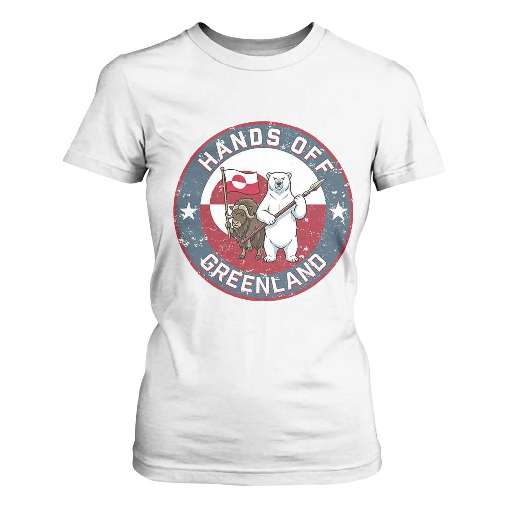 Hands Off Greenland T Shirt For Women Anti Authoritarian Political Gag Gift TS12 White Print Your Wear