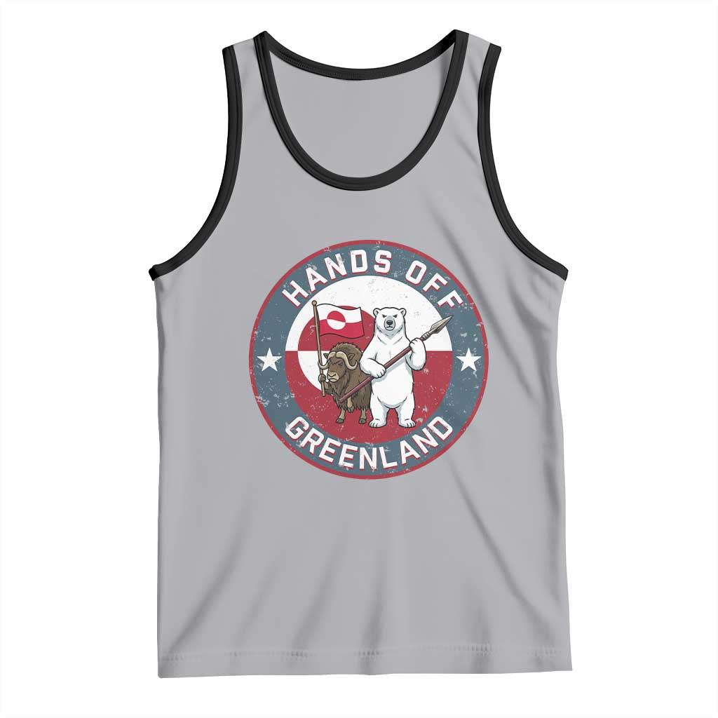 Hands Off Greenland Tank Top Anti Authoritarian Political Gag Gift TS12 Athletic Heather Black Print Your Wear
