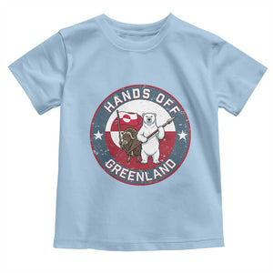 Hands Off Greenland Toddler T Shirt Anti Authoritarian Political Gag Gift TS12 Light Blue Print Your Wear