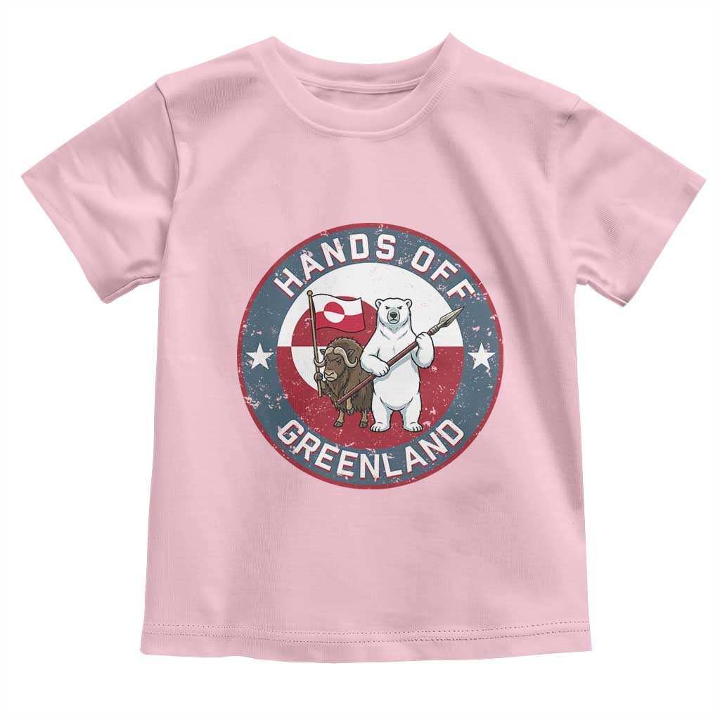 Hands Off Greenland Toddler T Shirt Anti Authoritarian Political Gag Gift TS12 Light Pink Print Your Wear