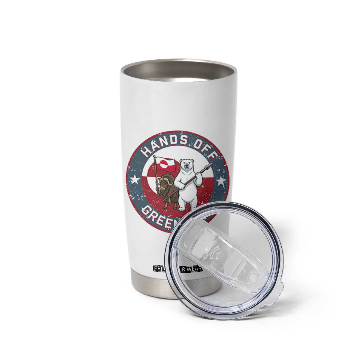 Hands Off Greenland Tumbler Cup Anti Authoritarian Political Gag Gift TS12 Print Your Wear