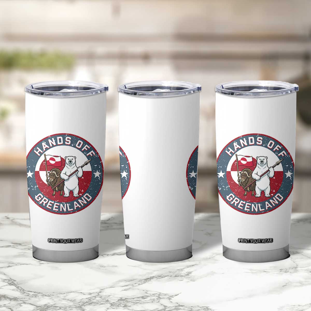 Hands Off Greenland Tumbler Cup Anti Authoritarian Political Gag Gift TS12 Print Your Wear