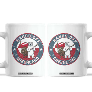Hands Off Greenland Coffee Mug Anti Authoritarian Political Gag Gift TS12 White Print Your Wear