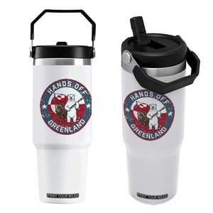 Hands Off Greenland Flip Straw Tumbler Anti Authoritarian Political Gag Gift TS12 One Size: 30 oz White Print Your Wear