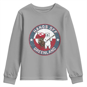 Hands Off Greenland Youth Sweatshirt Anti Authoritarian Political Gag Gift TS12 Sport Gray Print Your Wear