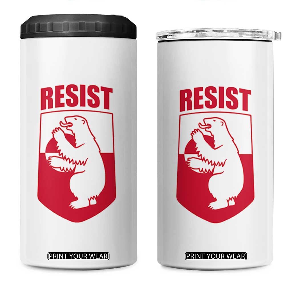 Greenland Resist 4 in 1 Can Cooler Tumbler Stand With Greenlanders TS12 One Size: 16 oz White Print Your Wear