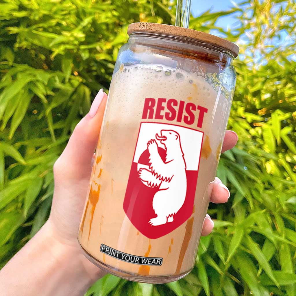 Greenland Resist Glass Can Stand With Greenlanders TS12 White Print Your Wear