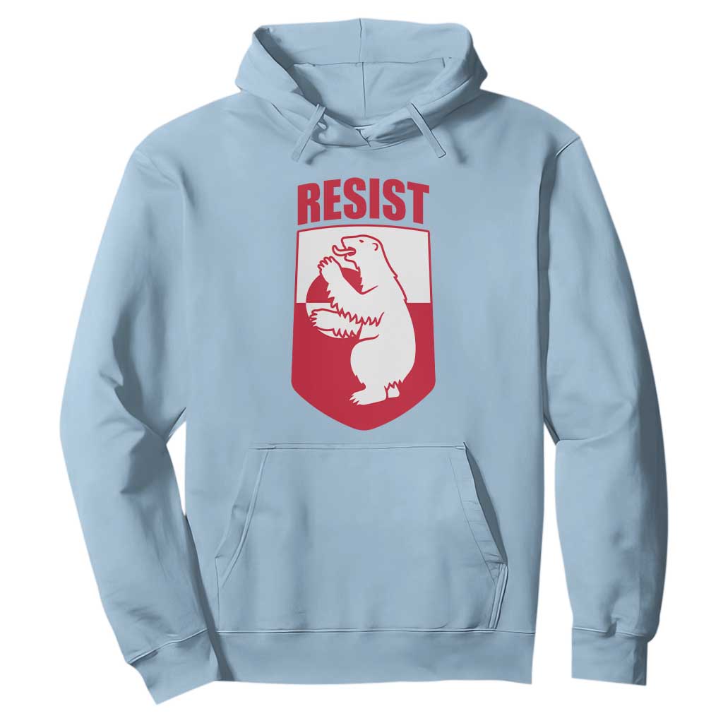 Greenland Resist Hoodie Stand With Greenlanders TS12 Light Blue Print Your Wear