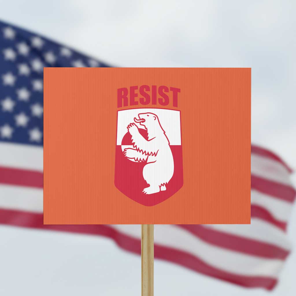 Greenland Resist Protest Sign Stand With Greenlanders TS12 Horizontal 18