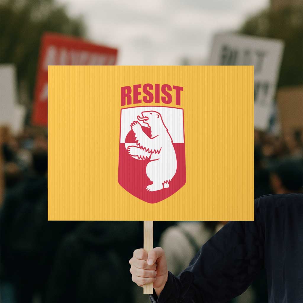 Greenland Resist Protest Sign Stand With Greenlanders TS12 Horizontal 18