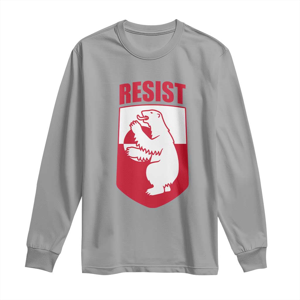 Greenland Resist Long Sleeve Shirt Stand With Greenlanders TS12 Sport Gray Print Your Wear