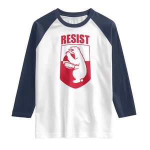 Greenland Resist Raglan Shirt Stand With Greenlanders TS12 White Navy Print Your Wear