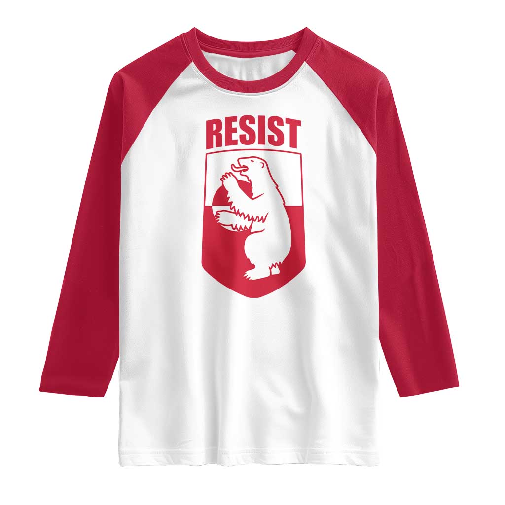 Greenland Resist Raglan Shirt Stand With Greenlanders TS12 White Red Print Your Wear