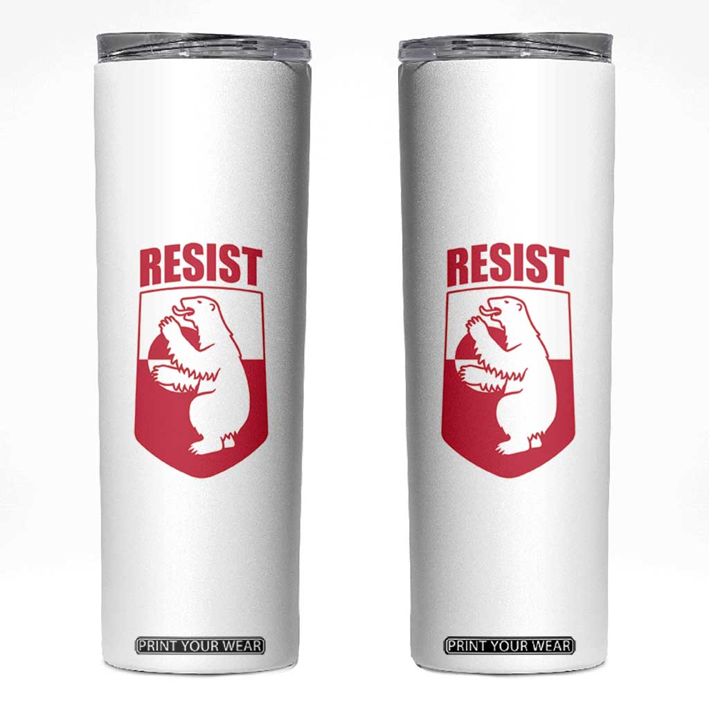 Greenland Resist Skinny Tumbler Stand With Greenlanders TS12 White Print Your Wear