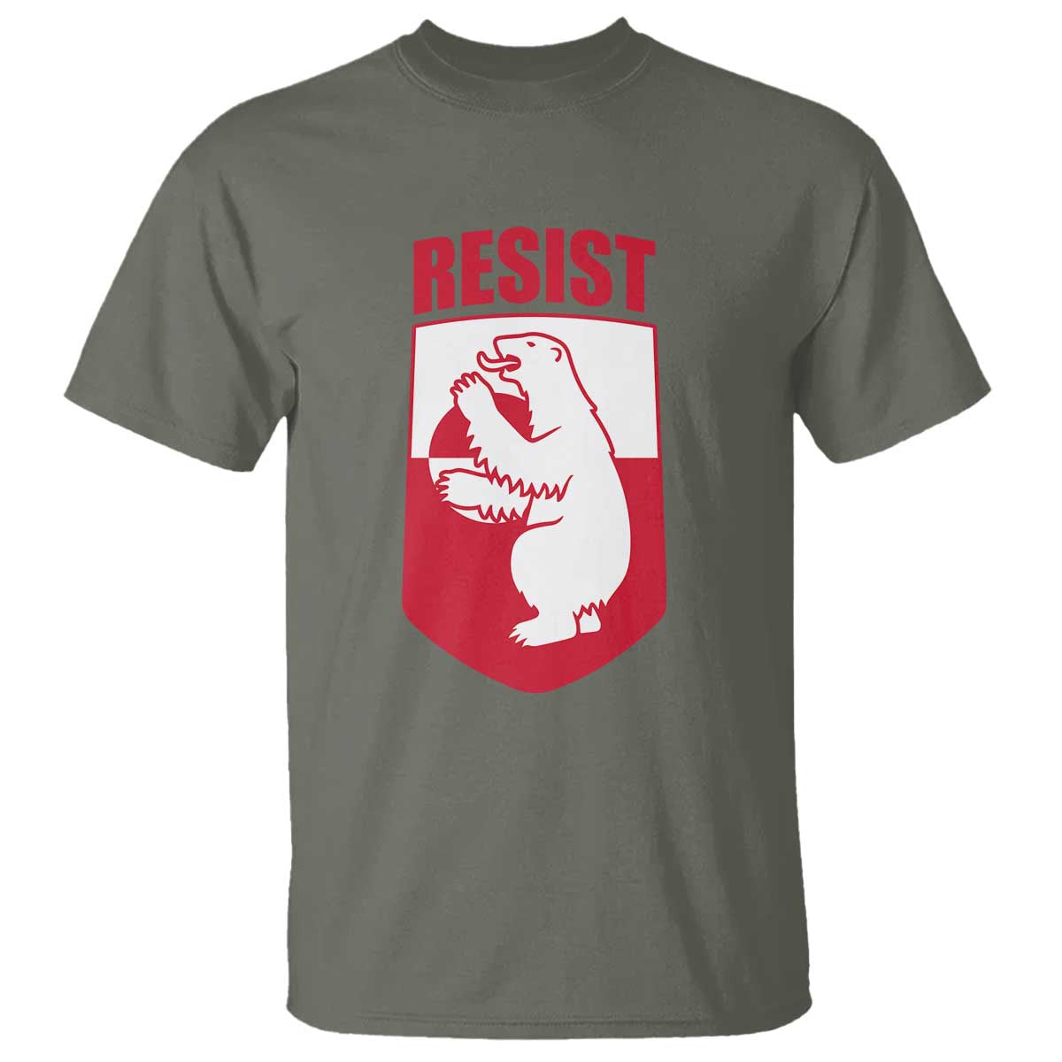 Greenland Resist T Shirt Stand With Greenlanders TS12 Military Green Print Your Wear