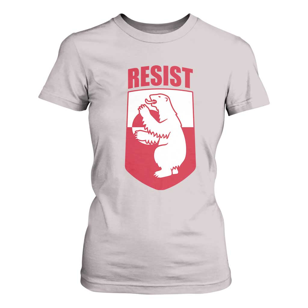 Greenland Resist T Shirt For Women Stand With Greenlanders TS12 Ice Gray Print Your Wear