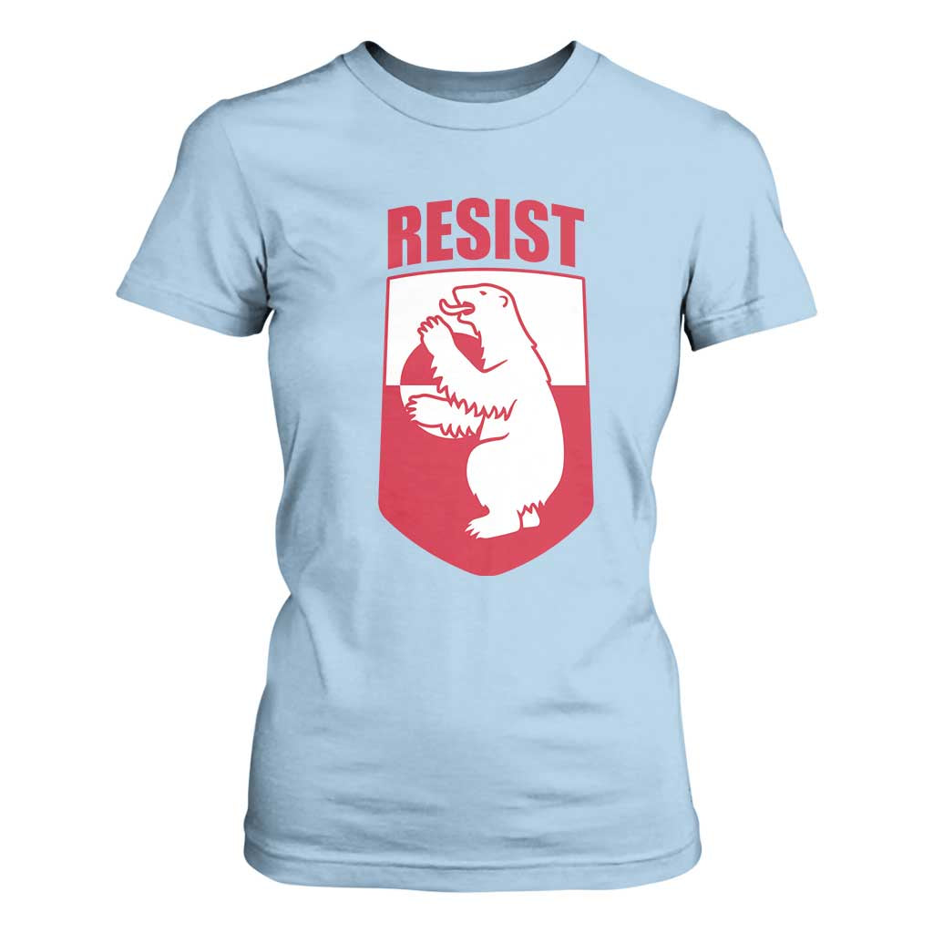 Greenland Resist T Shirt For Women Stand With Greenlanders TS12 Light Blue Print Your Wear