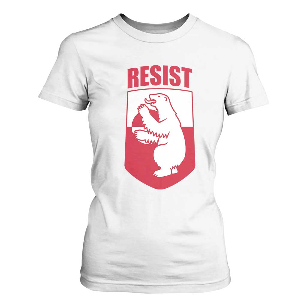 Greenland Resist T Shirt For Women Stand With Greenlanders TS12 White Print Your Wear