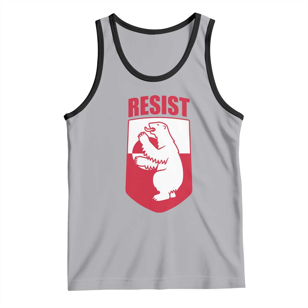 Greenland Resist Tank Top Stand With Greenlanders TS12 Athletic Heather Black Print Your Wear