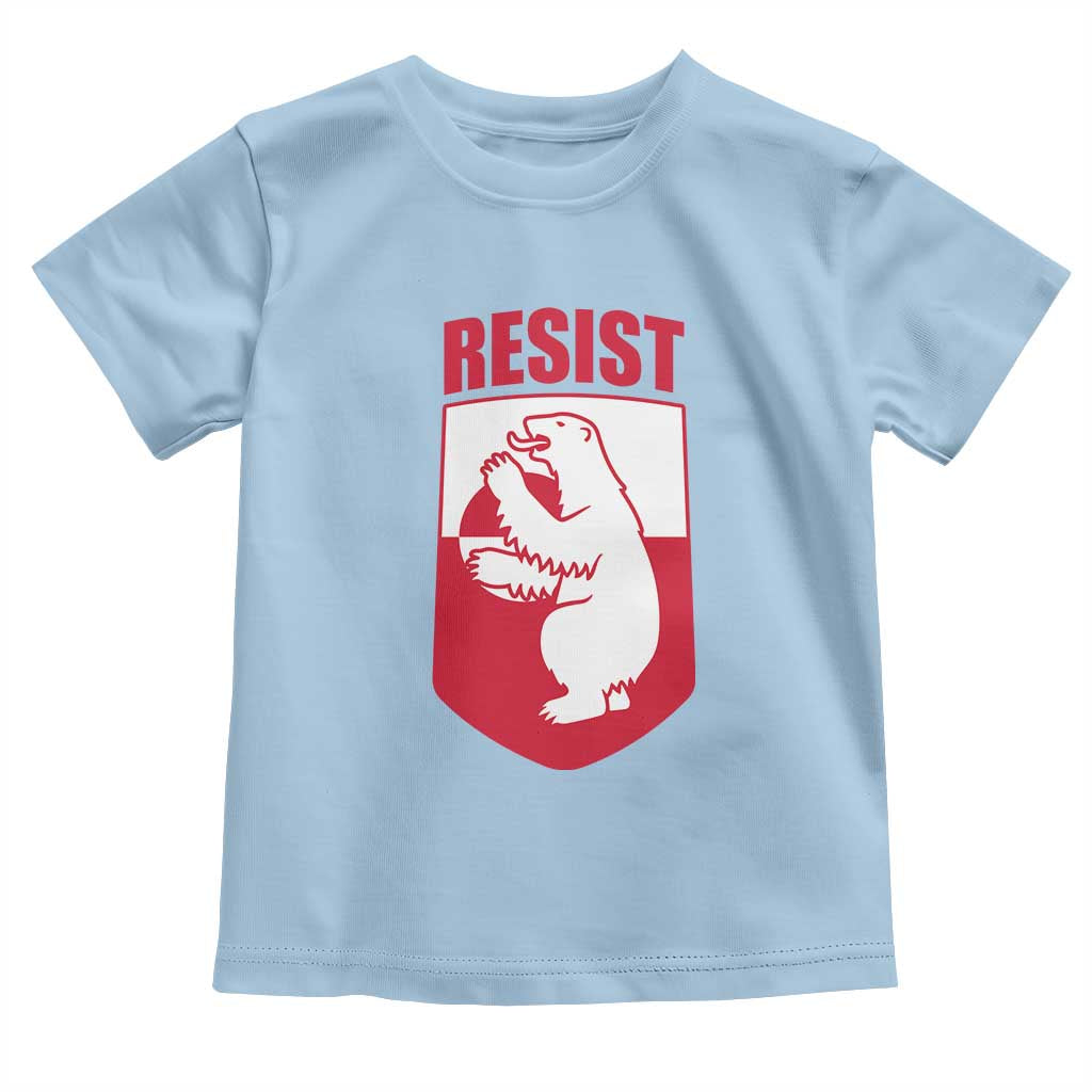 Greenland Resist Toddler T Shirt Stand With Greenlanders TS12 Light Blue Print Your Wear