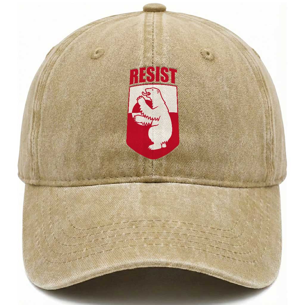 Greenland Resist Washed Cotton Baseball Cap Stand With Greenlanders TS12 Print Your Wear