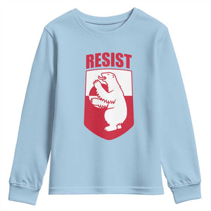 Greenland Resist Youth Sweatshirt Stand With Greenlanders TS12 Light Blue Print Your Wear