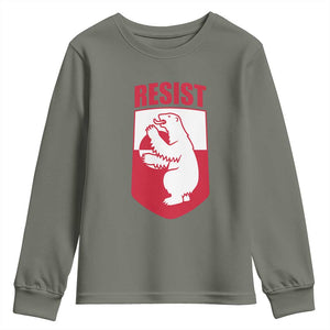 Greenland Resist Youth Sweatshirt Stand With Greenlanders TS12 Military Green Print Your Wear