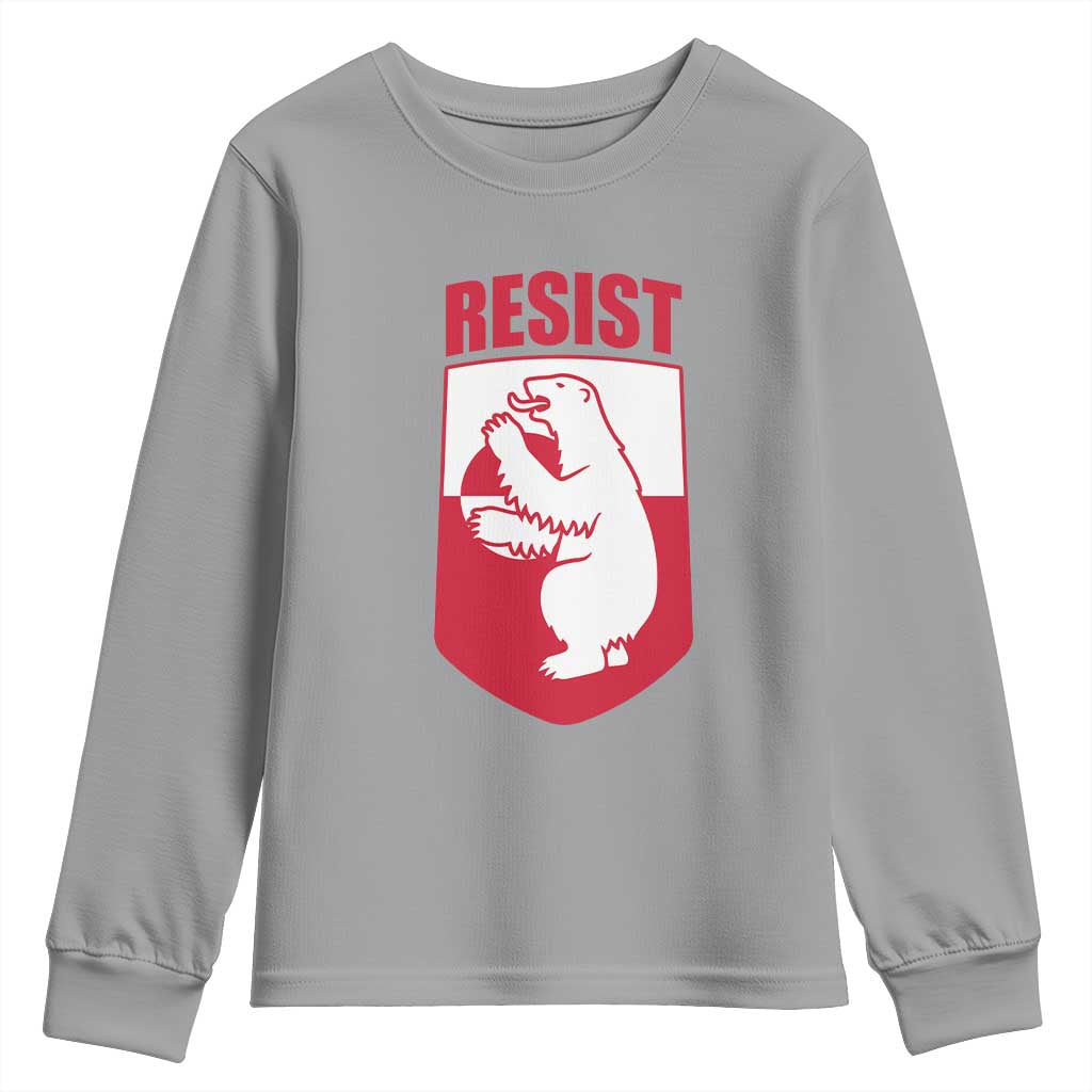 Greenland Resist Youth Sweatshirt Stand With Greenlanders TS12 Sport Gray Print Your Wear