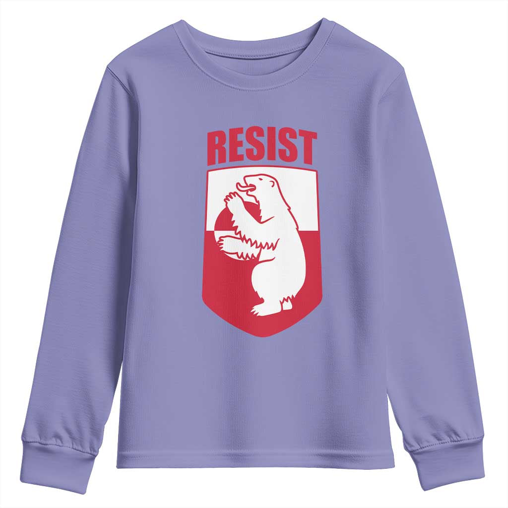 Greenland Resist Youth Sweatshirt Stand With Greenlanders TS12 Violet Print Your Wear
