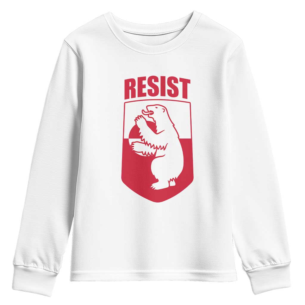 Greenland Resist Youth Sweatshirt Stand With Greenlanders TS12 White Print Your Wear