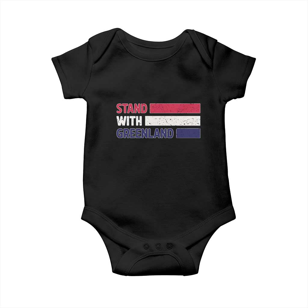 Vintage Retro Stand With Greenland Baby Onesie Support Greenlander Gift TS12 Black Print Your Wear
