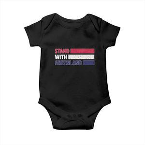 Vintage Retro Stand With Greenland Baby Onesie Support Greenlander Gift TS12 Black Print Your Wear