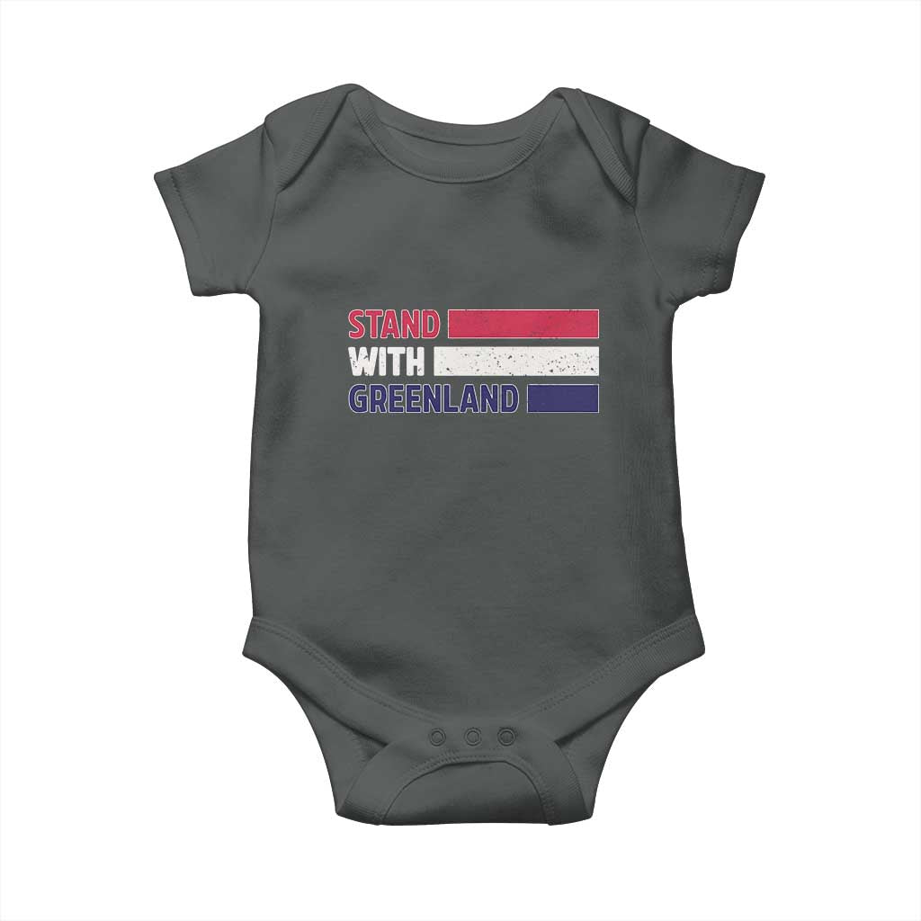 Vintage Retro Stand With Greenland Baby Onesie Support Greenlander Gift TS12 Dark Heather Print Your Wear