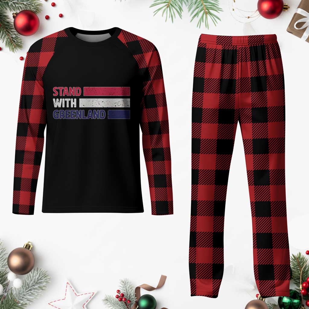 Vintage Retro Stand With Greenland Plaid Pajama Set Support Greenlander Gift TS12 Buffalo Plaid Print Your Wear