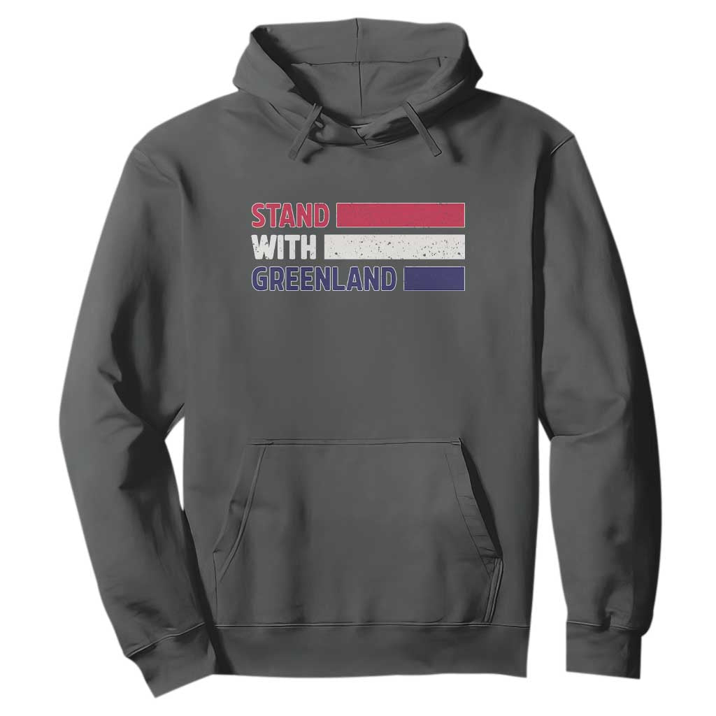 Vintage Retro Stand With Greenland Hoodie Support Greenlander Gift TS12 Dark Heather Print Your Wear